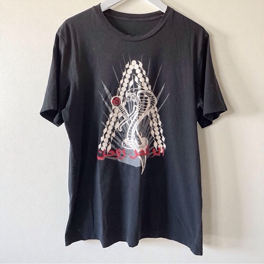 Y2K Cobra Graphic Tee Black Men’s L Streetwear Alt Fashion unique 90s vintage